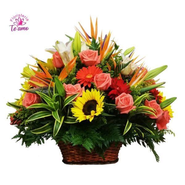 Canasta de flores en cali