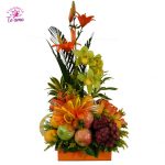 Arreglo floral con frutas, frutero en cali